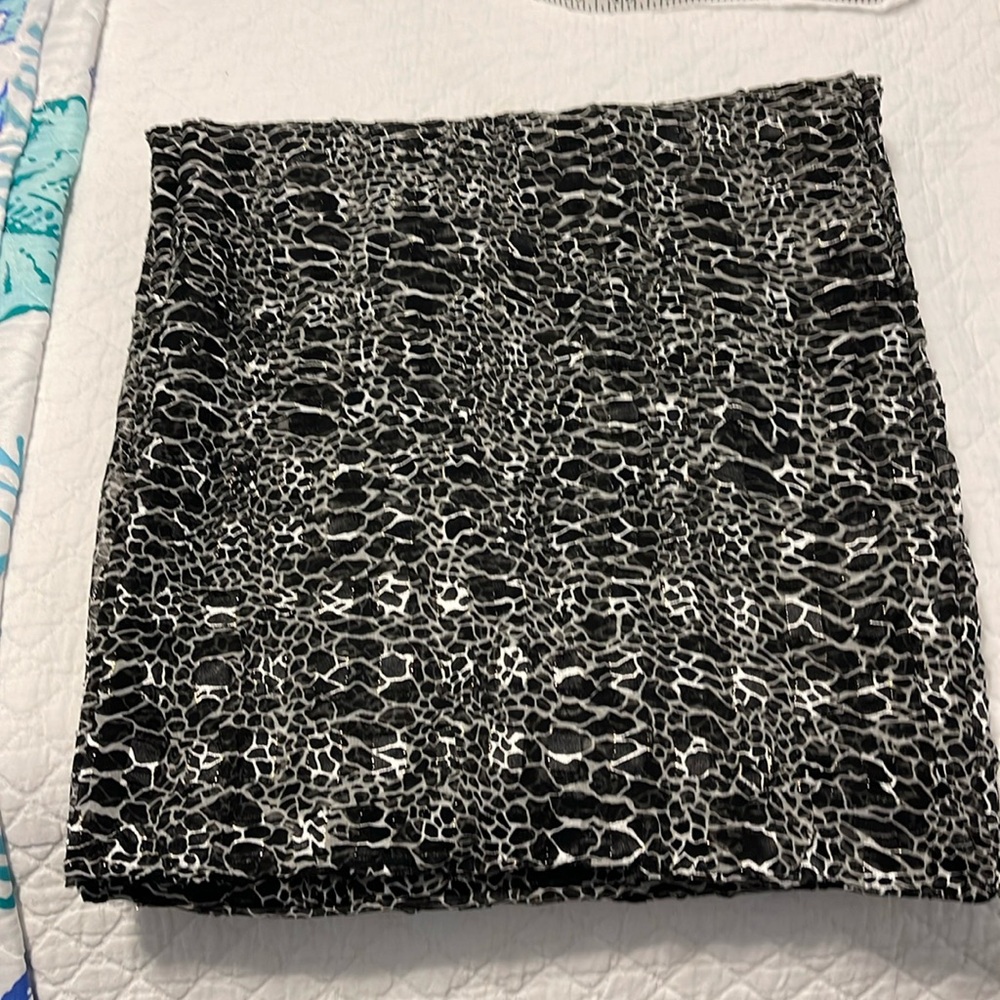 Black Gray White & Sparkle Skin Print Scarf